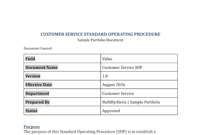 create professional sops and process documentation